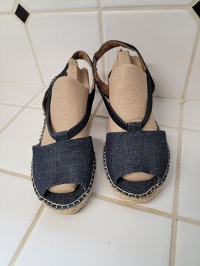 Clarks Denim Espadrille Slingback Sandals